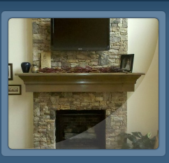 stack stone fireplace